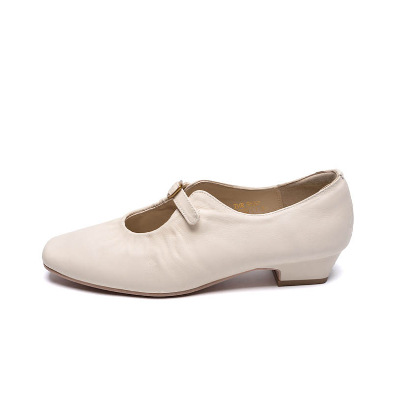 ZHR Top Grain Cow Leather Women's Casual Shoes 3cm Women's