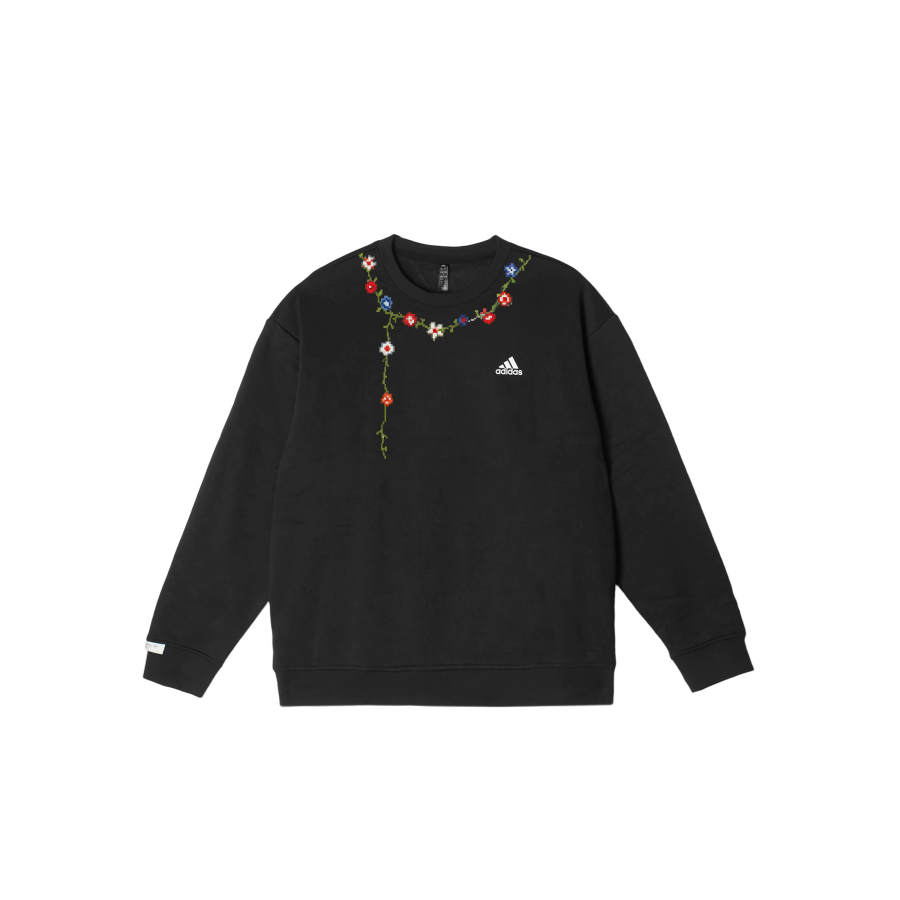 Adidas Adidas LABEL Sweatshirts Unisex Black Crew Neck Moderate