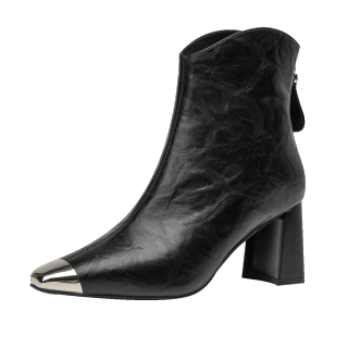 GUDIANFENGDU Pu Ankle Boots 7cm Women's