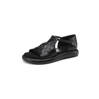 YIKEFEI Top Grain Cow Leather One Strap Sandals Women's