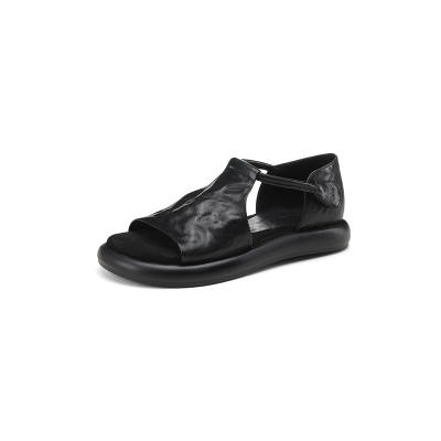 YIKEFEI Top Grain Cow Leather One Strap Sandals Women's