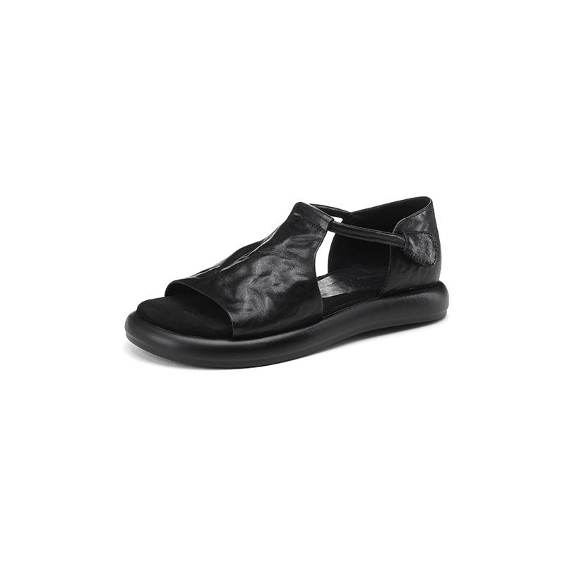 YIKEFEI Top Grain Cow Leather One Strap Sandals Women's