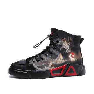 BABINDA Denim High top Casual Shoes Men's Black