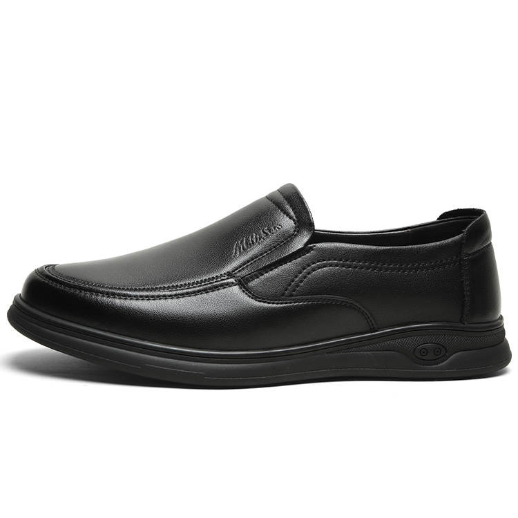Mulinsen Cow Split Leather Men's Casual Shoes Black