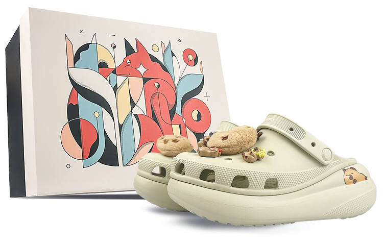 Crocs Crocs Crush Clog Clogs Unisex White Brown