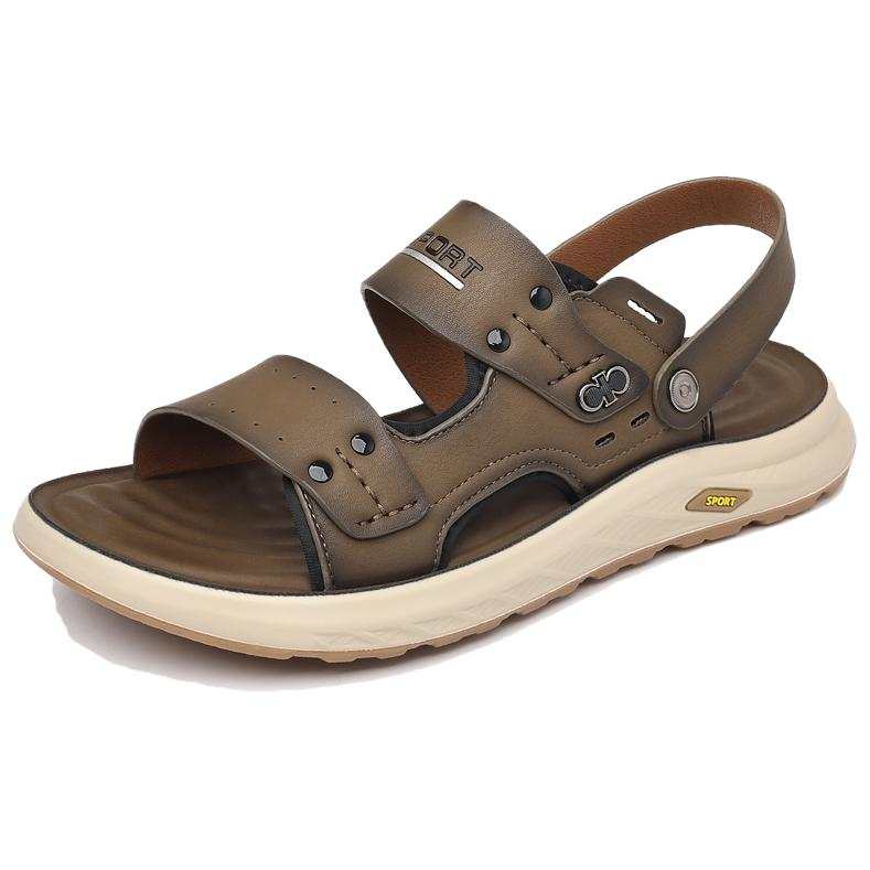 POPULAR ROUSE PR Top Grain Cow Leather Beach Sandals Men's