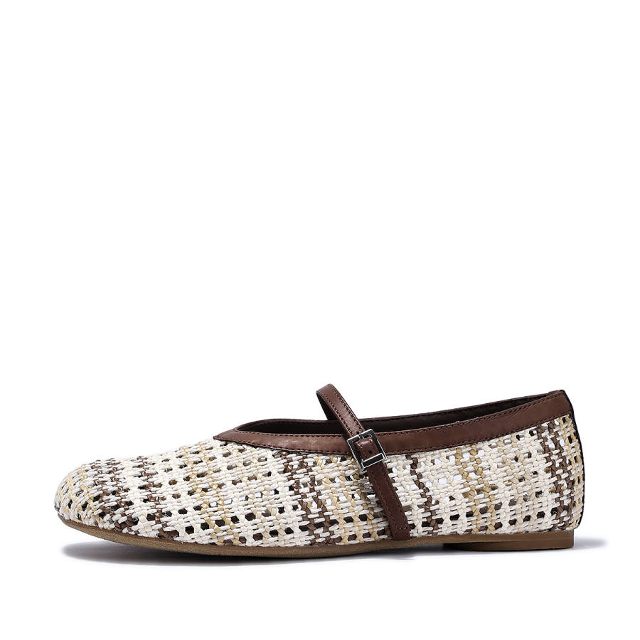 BELLALILY Fabric Flat Mary Jane Shoes 1.5cm Women's