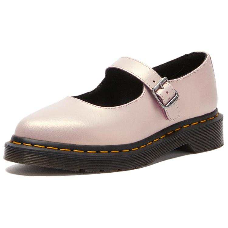 Dr.Martens ELPHIE MJ Cow Split Leather Mary Jane Shoes Women's Pink Gold