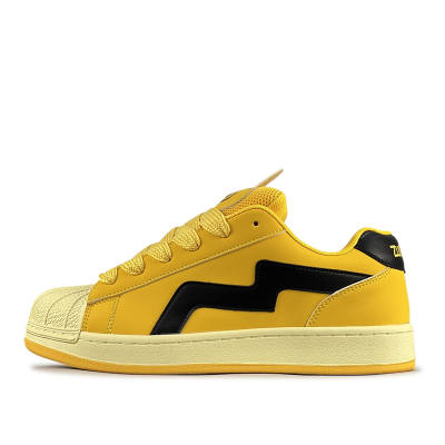 ZUIBANG Shell Shoes Abrasion Resistant Abrasion Resistant Low top Skateboard Shoes Unisex Yellow Black