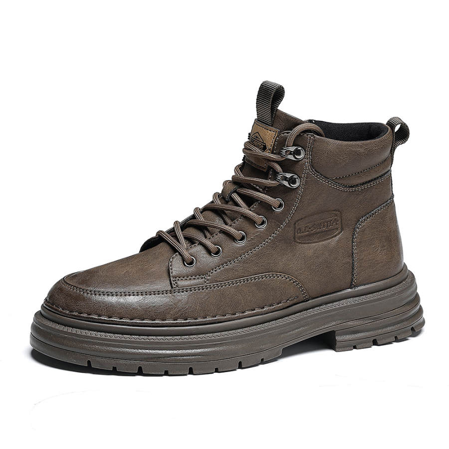 •QUNLANGSHIJIA Short Combat Boots Men's Tan