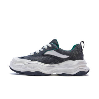 BLACK YEAH Top Grain Cow Leather Cushioning Slip Resistant Abrasion Resistant Height Increasing Low top Casual Shoes