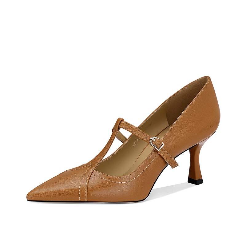 JESSICA SOPHIA Sheepskin Slim Heel High Heels 7cm Women's