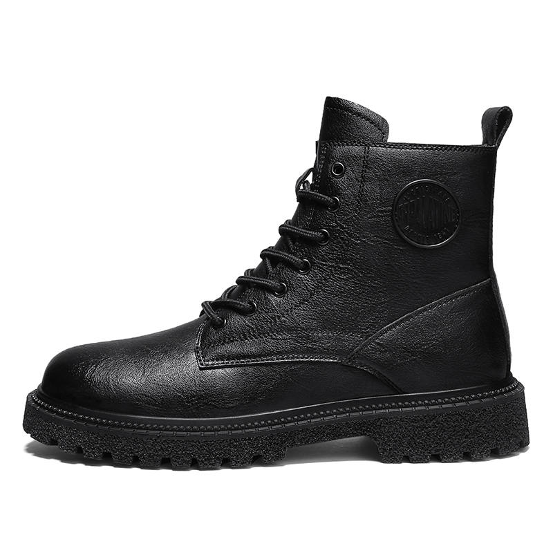 JIGONGYANG JIGONGYANG Cow Split Leather Short Combat Boots Unisex