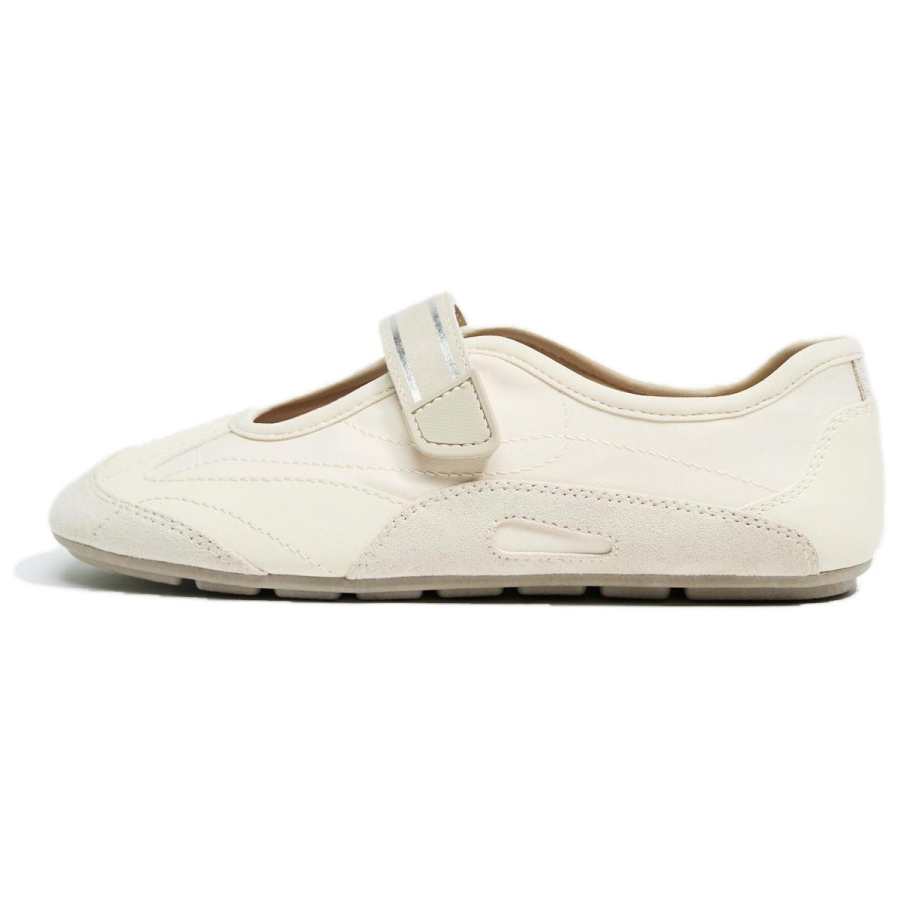 ZARA Flat Mary Jane Shoes Women's Light Beige Yellow