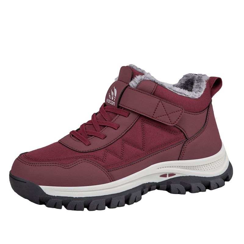 YEARCON 2025 Winter Soft Sole Slip Resistant Seniors' Shoes Fleece Lined High Top Mom's Shoes Women's Mid top