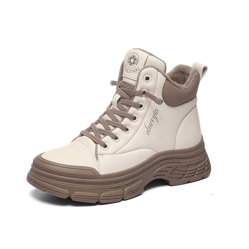 JINSITU Golden Silk Rabbit Combat Boots Women's