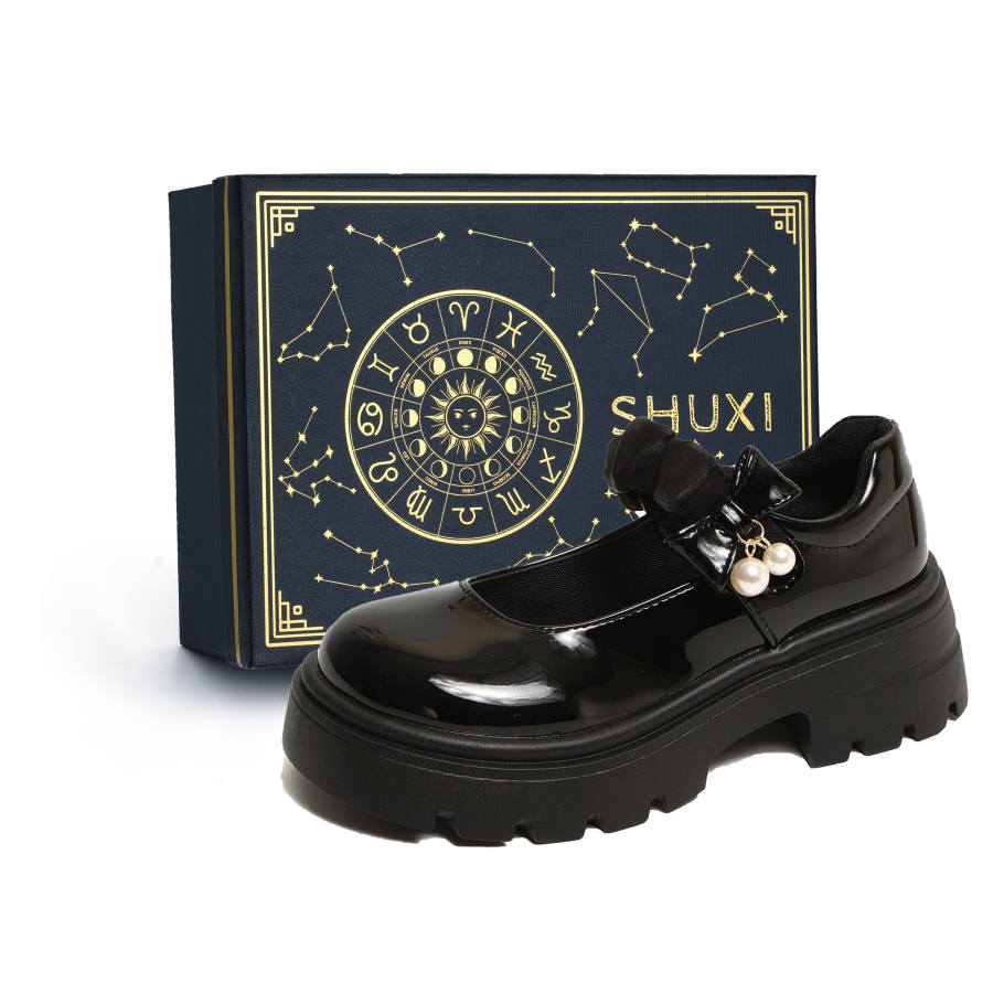 SHUXI Pu Platform Mary Jane Shoes 5.5cm Women's