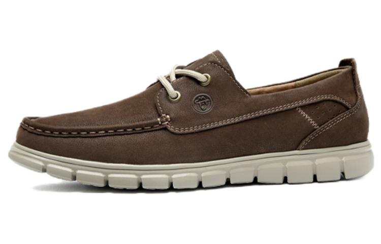 MELLEN Casual Leather Shoes Men's Low Top Brown/Blue/Yellow Brown