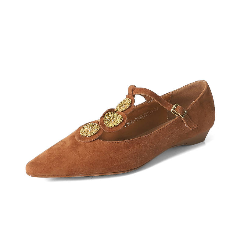Echo&yolo Sheepskin Flat Mary Jane Shoes Women's