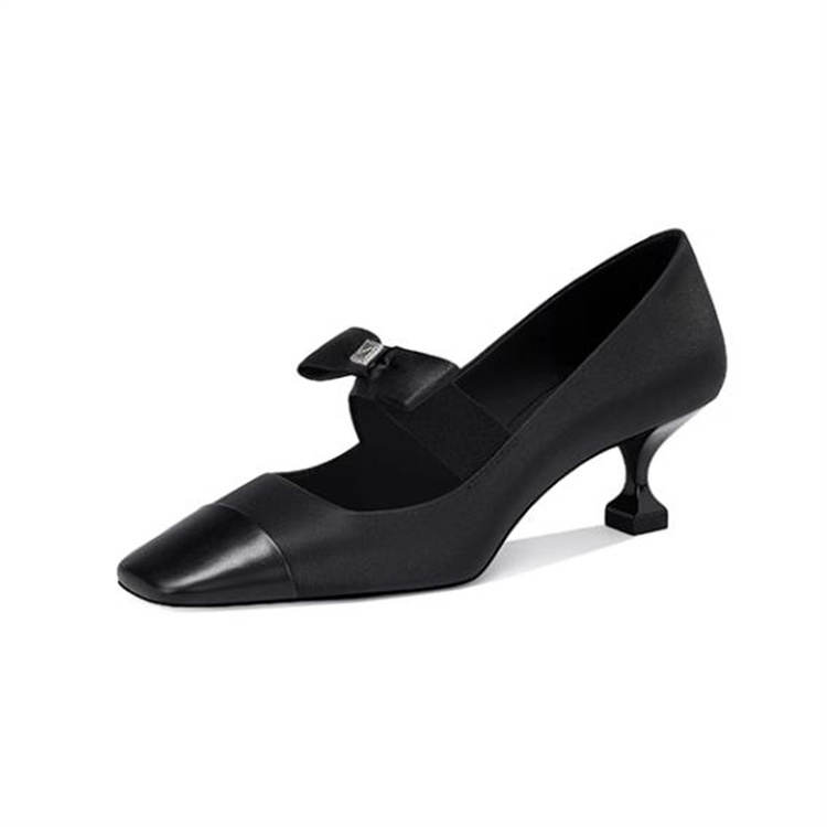 JESSICA SOPHIA Cow Leather Irregular Heel Mary Jane Shoes Women's