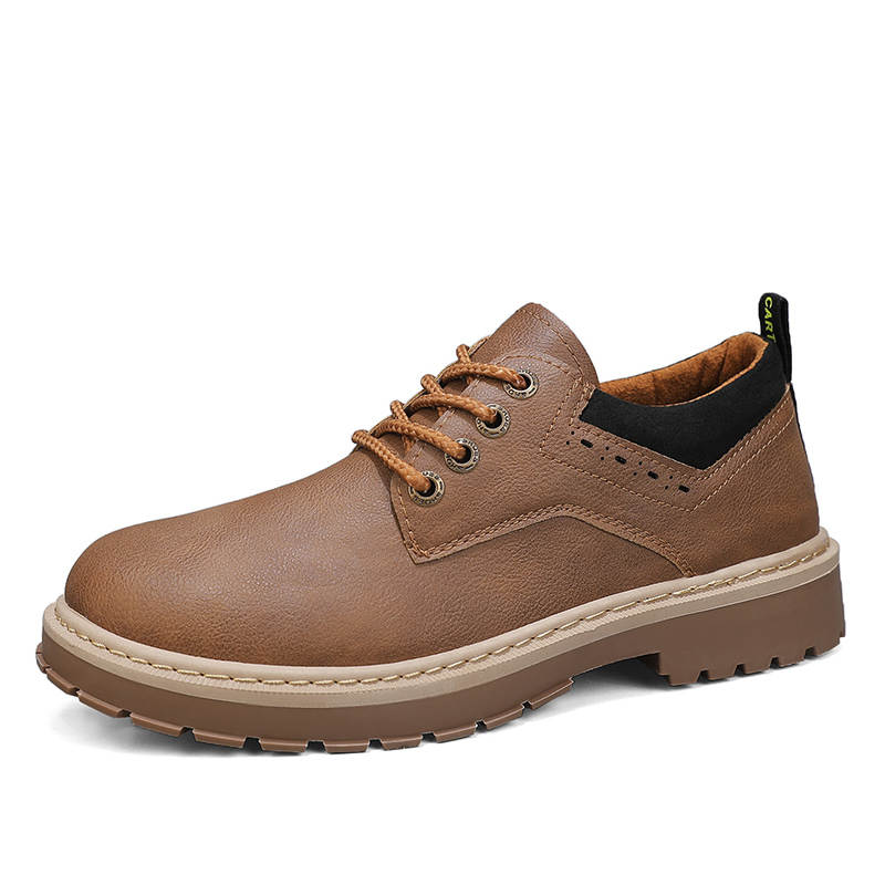 SHOUBA Casual Leather Shoes Men's Low Top