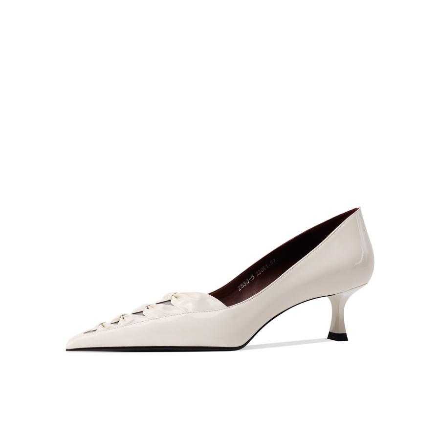 Shesrim Patent Leather Flared Heel High Heels Women's