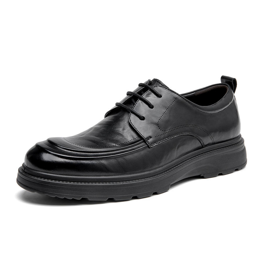 AOKANG Top Grain Cow Leather Casual Leather Shoes Men's Black
