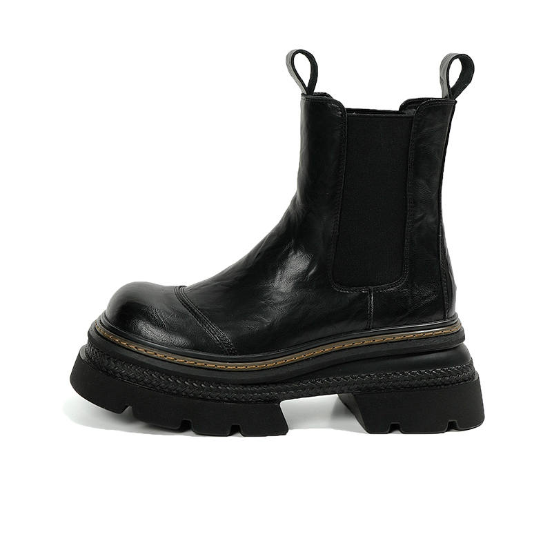 BOJUEMAO Cow Suede Chelsea Boots Women's