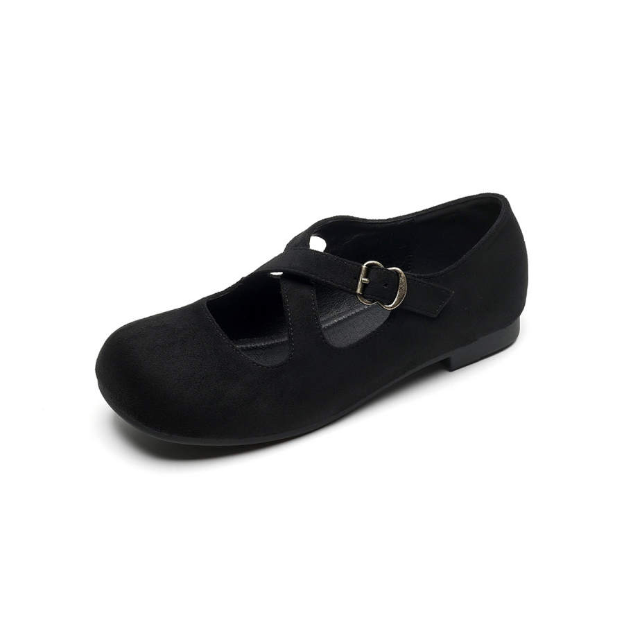 QITUMAUL Suede Mary Jane Shoes Women's