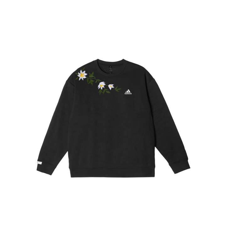 Adidas Adidas LABEL Sweatshirts Unisex Black Crew Neck Moderate