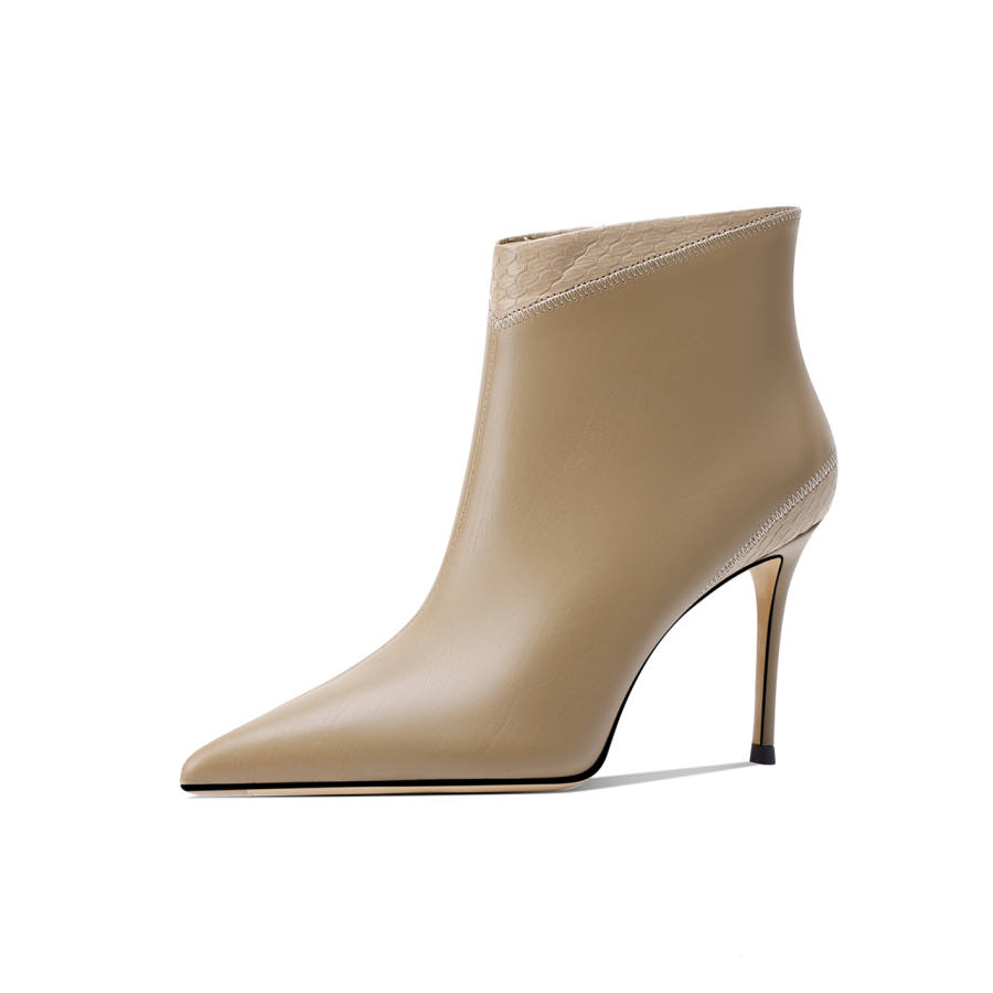 Shesrim Baby Calf Leather Ankle Boots 8cm Women's