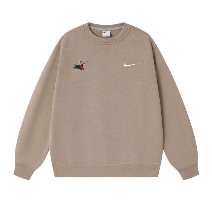 Nike Nike Club Sweatshirts Unisex Khaki Crew Neck Thickened