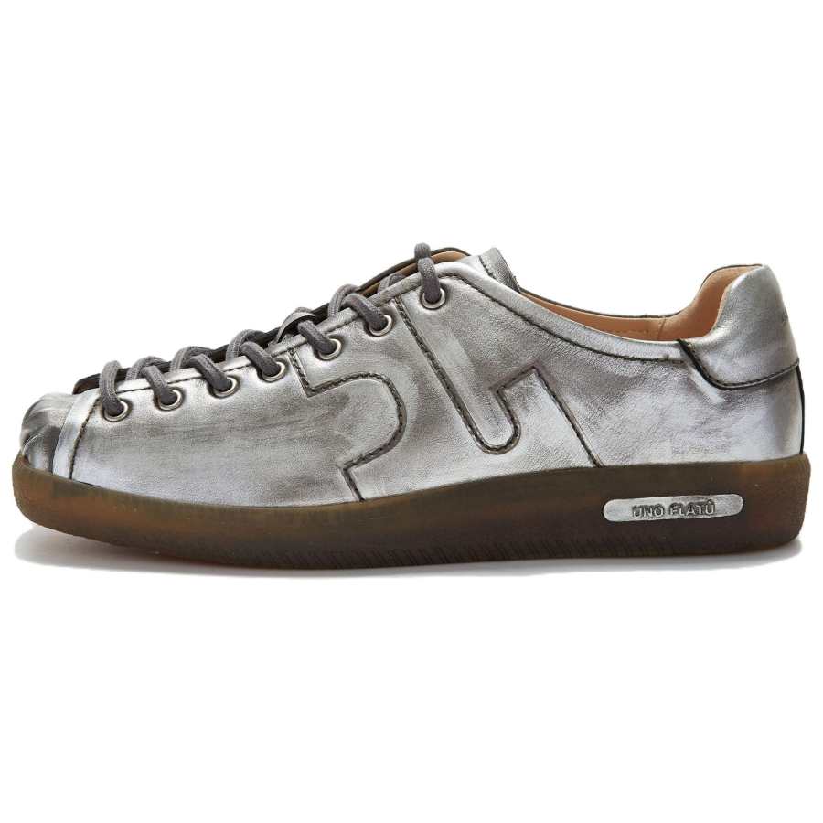 UNO FLATU Gravity Collection Top Grain Cow Leather Casual Shoes Women's Silver