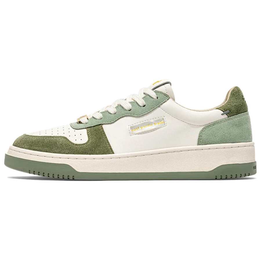 East Pacific Trade Court Leather Low top Skateboard Shoes Unisex White Green