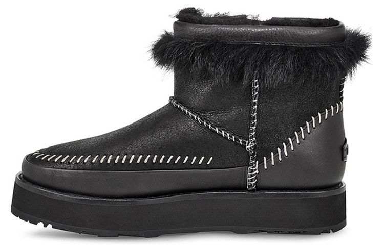 UGG UGG Fluff Punk Boot Fleece Lined Black Women's
