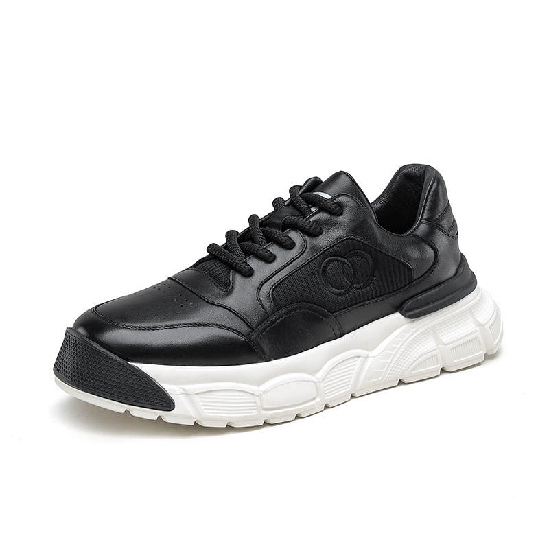 QIAONAI Cow Leather Low top Skateboard Shoes Men's