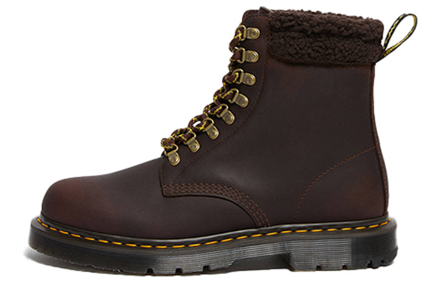 Dr.Martens Dr. Martens 1460 Wintergrip Fleece Leather Boots 'Cocoa Dark Brown'