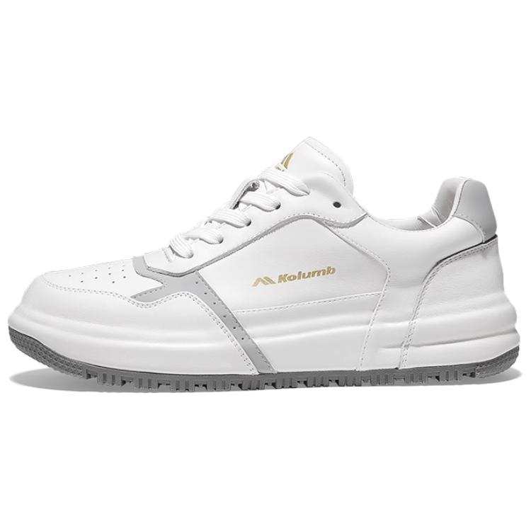 AOKANG Synthetic Leather, Cow Leather Cushioning Low top Skateboard Shoes Men's White