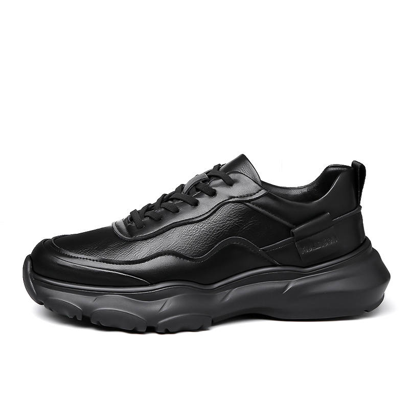 Mulinsen Cow Split Leather Casual Shoes Men's Black