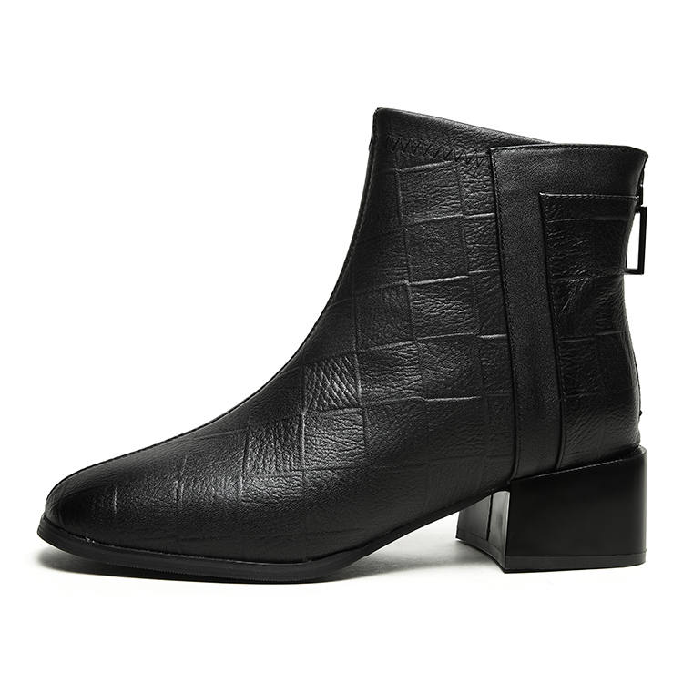 Mulinsen Top Grain Cow Leather Ankle Boots 4.8cm Women's