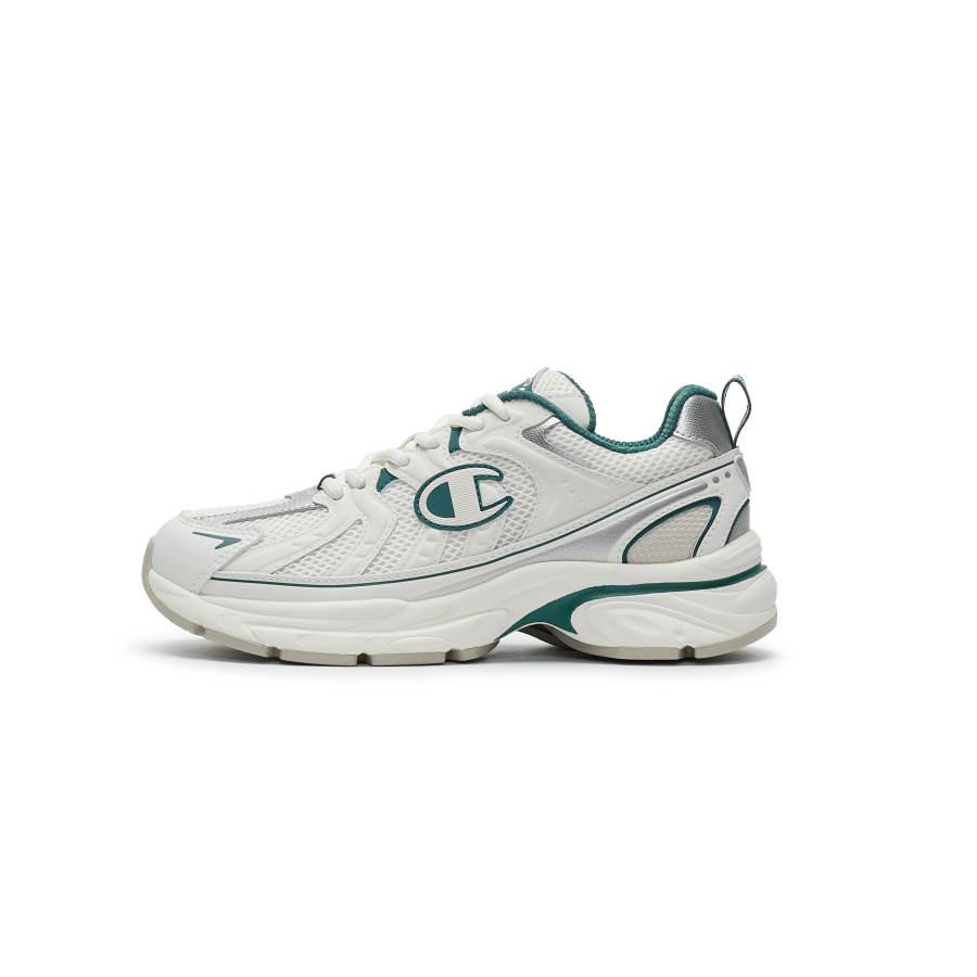 Champion Textile, Synthetic Leather Low top Running Shoes Women's Milk White/Fir Green
