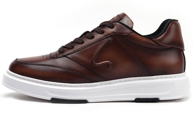Satchi Cow Leather Stylish Skateboarding Shoes Men's Brown