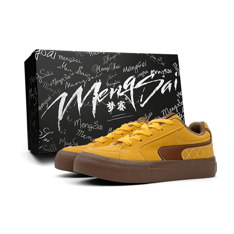 Mengsai Cushioning Abrasion Resistant Cushioning, Wear Resistant Low top Skateboard Shoes Men's Yellow