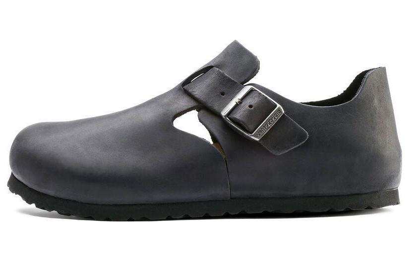 Birkenstock London Leather Low top Casual Shoes Unisex Black Regular
