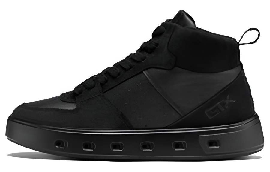Ecco Street 720 Series Cow Leather High top Skateboard Shoes Women's Black