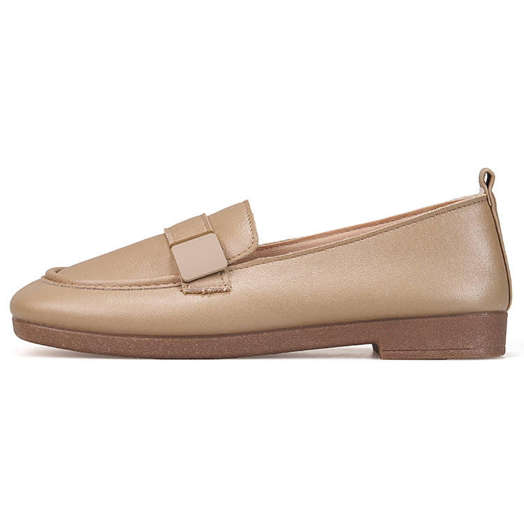 Joy&Mario Synthetic Leather Loafers Women's Khaki