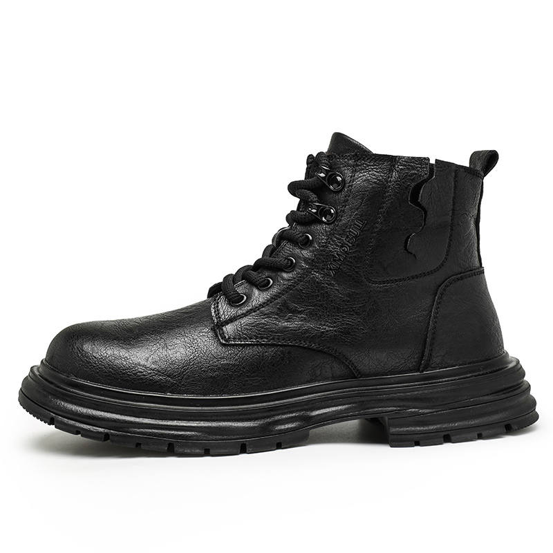 XIMO BULL XIMO BULL Top Grain Cow Leather Short Combat Boots 3cm
