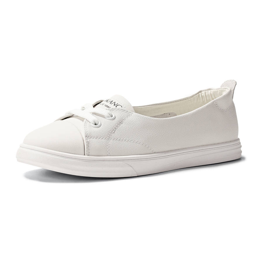AOKANG Top Grain Cow Leather Casual Shoes Women's White