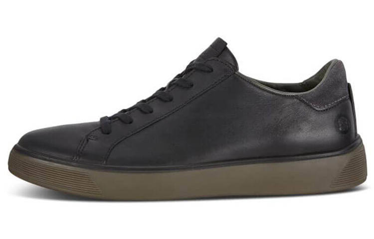 Ecco Street Fun Break Cow Leather Low top Stylish Skateboarding Shoes Men's Black