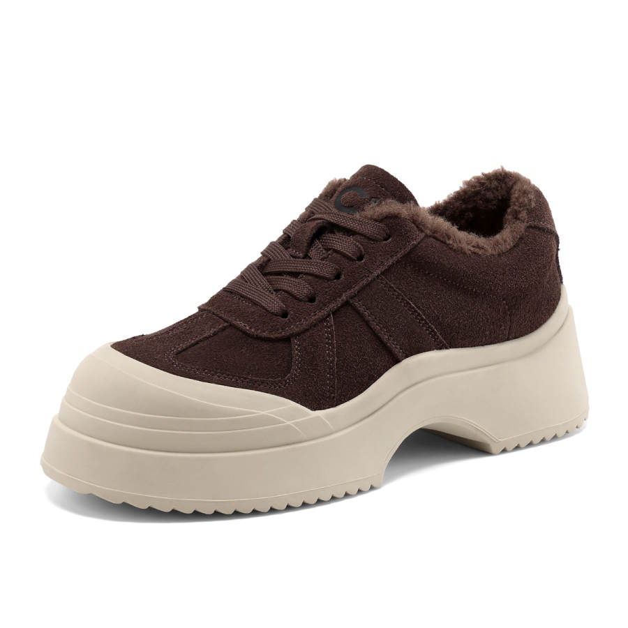 C°BANNER Fleece Lined Thermal, Commute Fashion, Minimalist, Height Increasing Platform Low top Casual Shoes Women's
